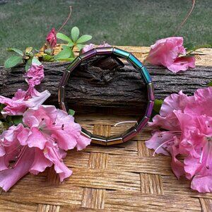 Titanium Hematite Unisex Bangle Bracelet